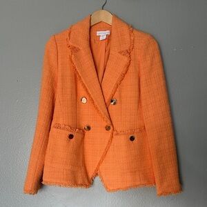 House of Harlow 1960 Orange Fringed Blazer